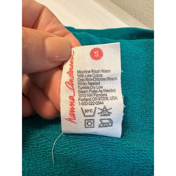 Hanna Andersson Women's Blue Hooded Zip Jacket Sweatshirt Size Small - Picture 9 of 14